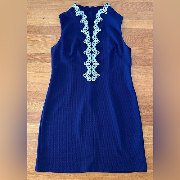 Vince Camuto Navy Blue White Embroidered Sleeveless Women’s Dress Size 14 - Picture 1 of 5